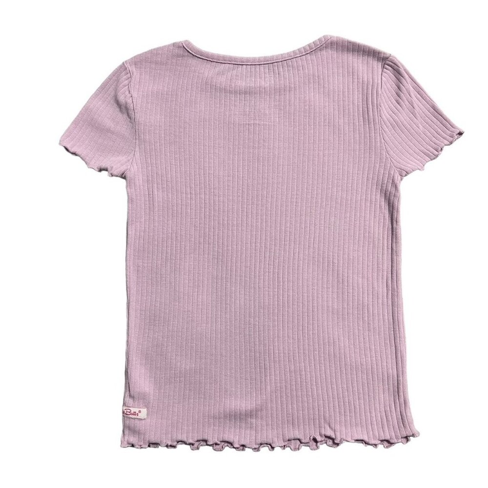 RuffleButts 7Y Lilac Ribbed Ruffles Pajamas Set - Picture 3 of 7